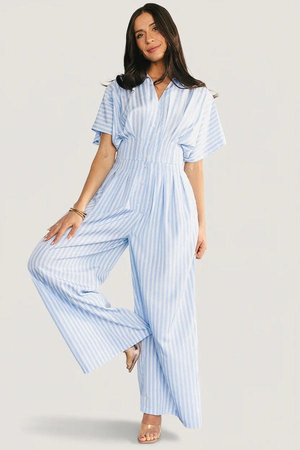 Sariah Jumpsuit | Blue Stripe