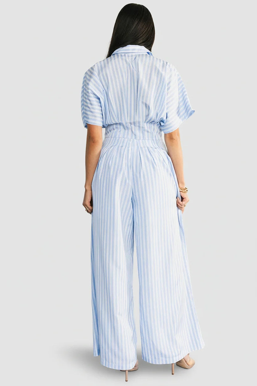 Sariah Jumpsuit | Blue Stripe