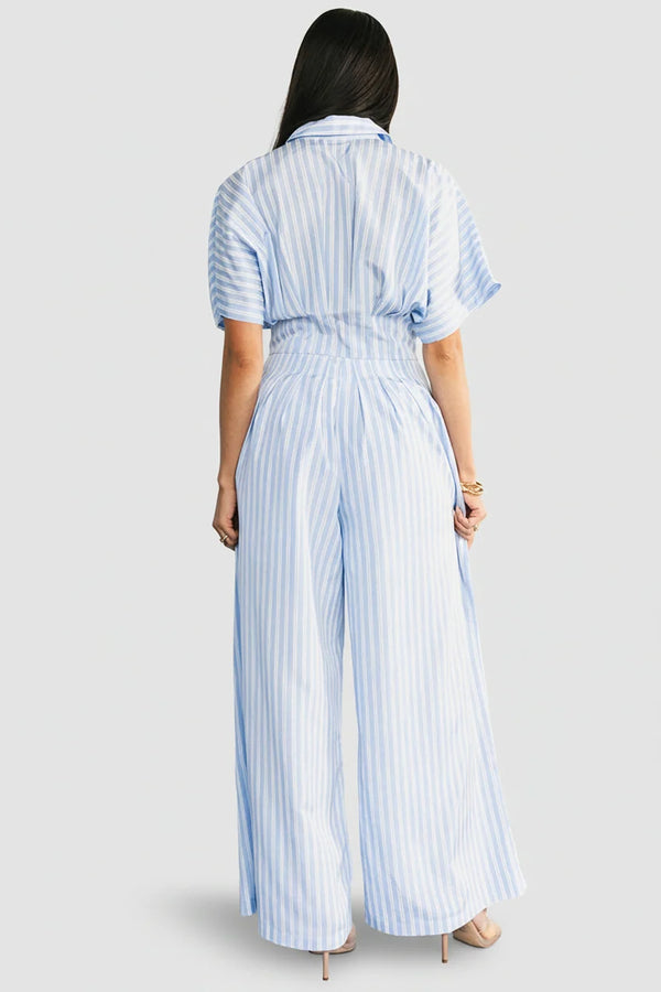 Sariah Jumpsuit | Blue Stripe