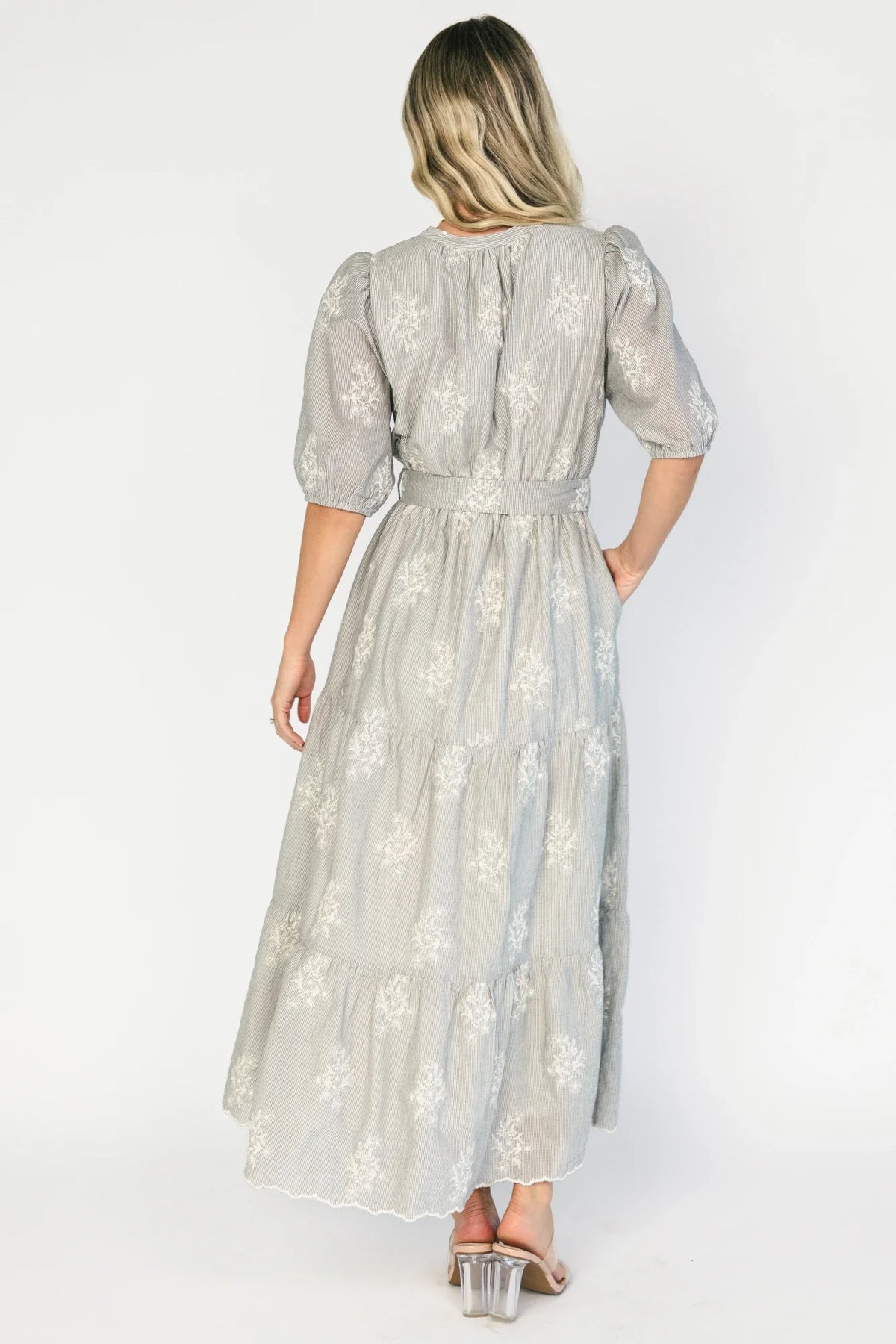 Marguerite Embroidered Dress | Ivory + Black