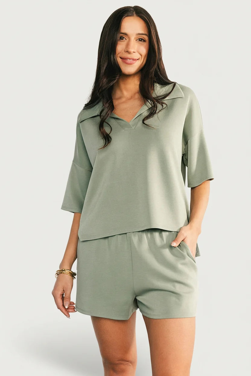 Ana Top + Shorts Set | Green Main image