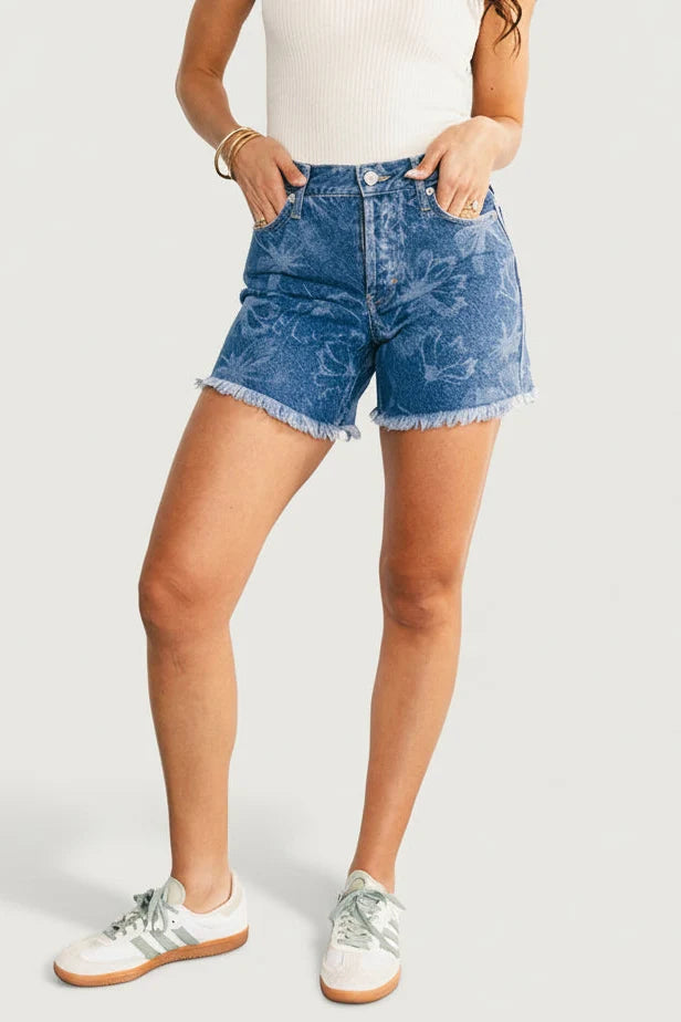 Vida High Rise Jean Shorts | Medium Floral Wash Main image