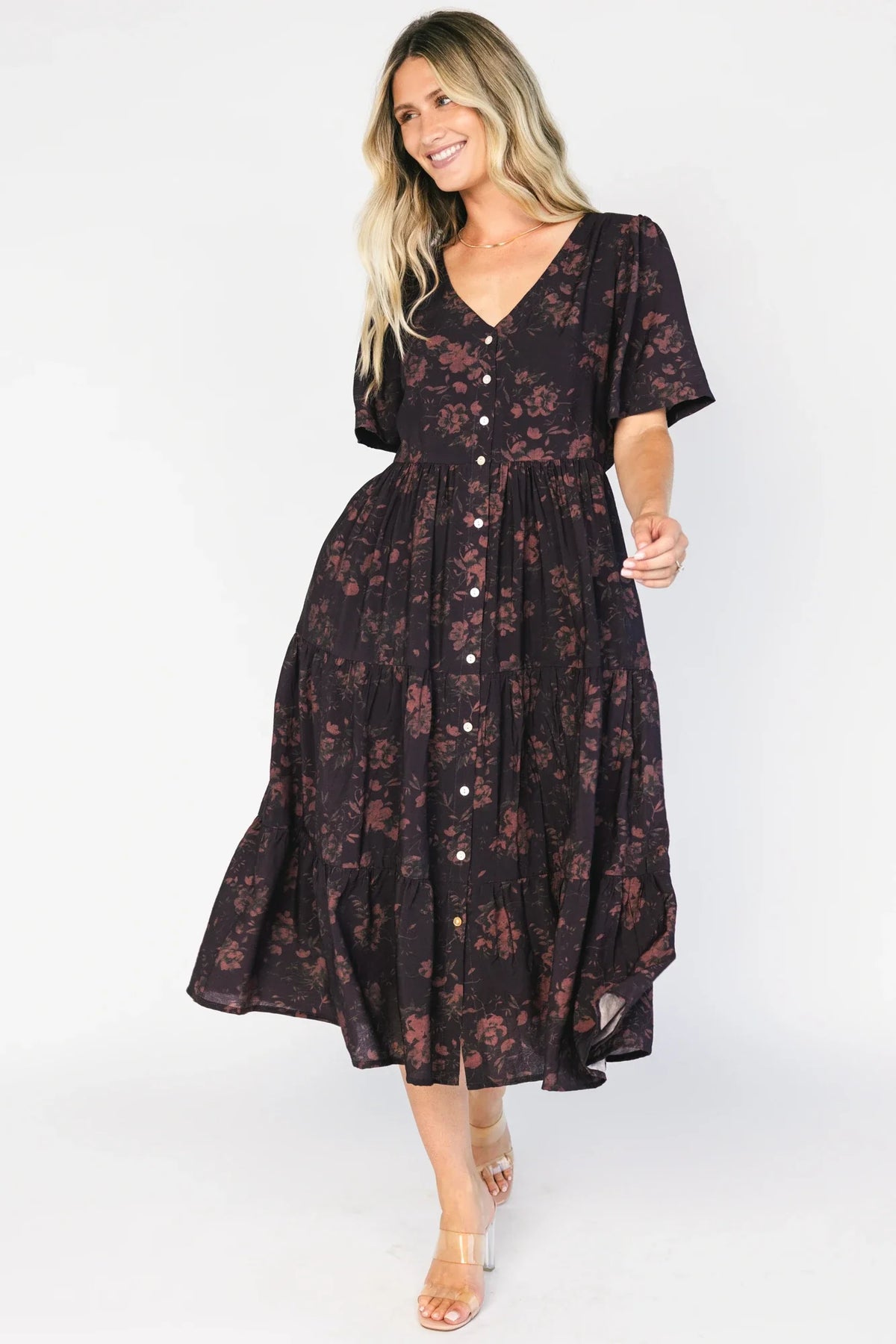 Annelise Midi Dress | Deep Plum Floral Main image