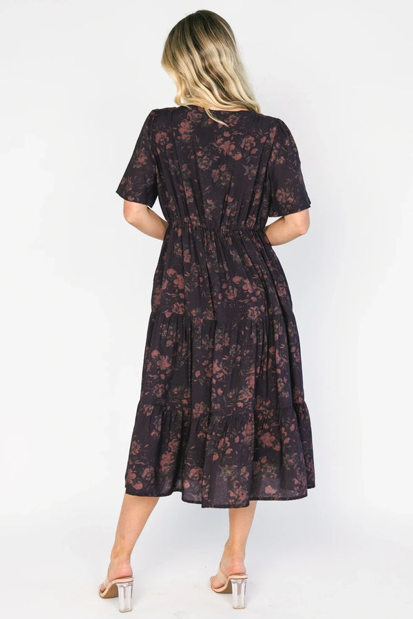 Annelise Midi Dress | Deep Plum Floral