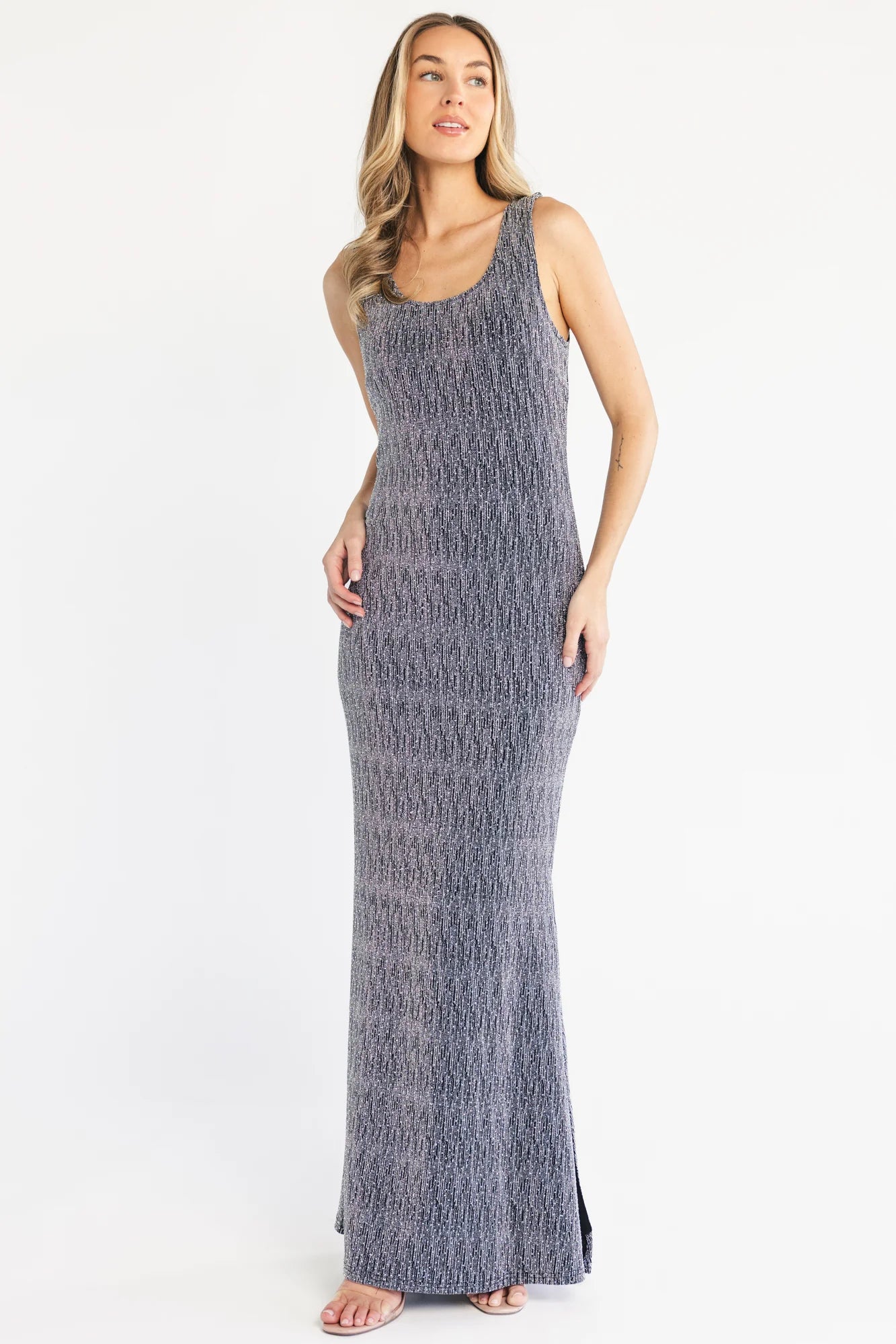 Desi Shimmer Gown | Black + Silver Secondary image