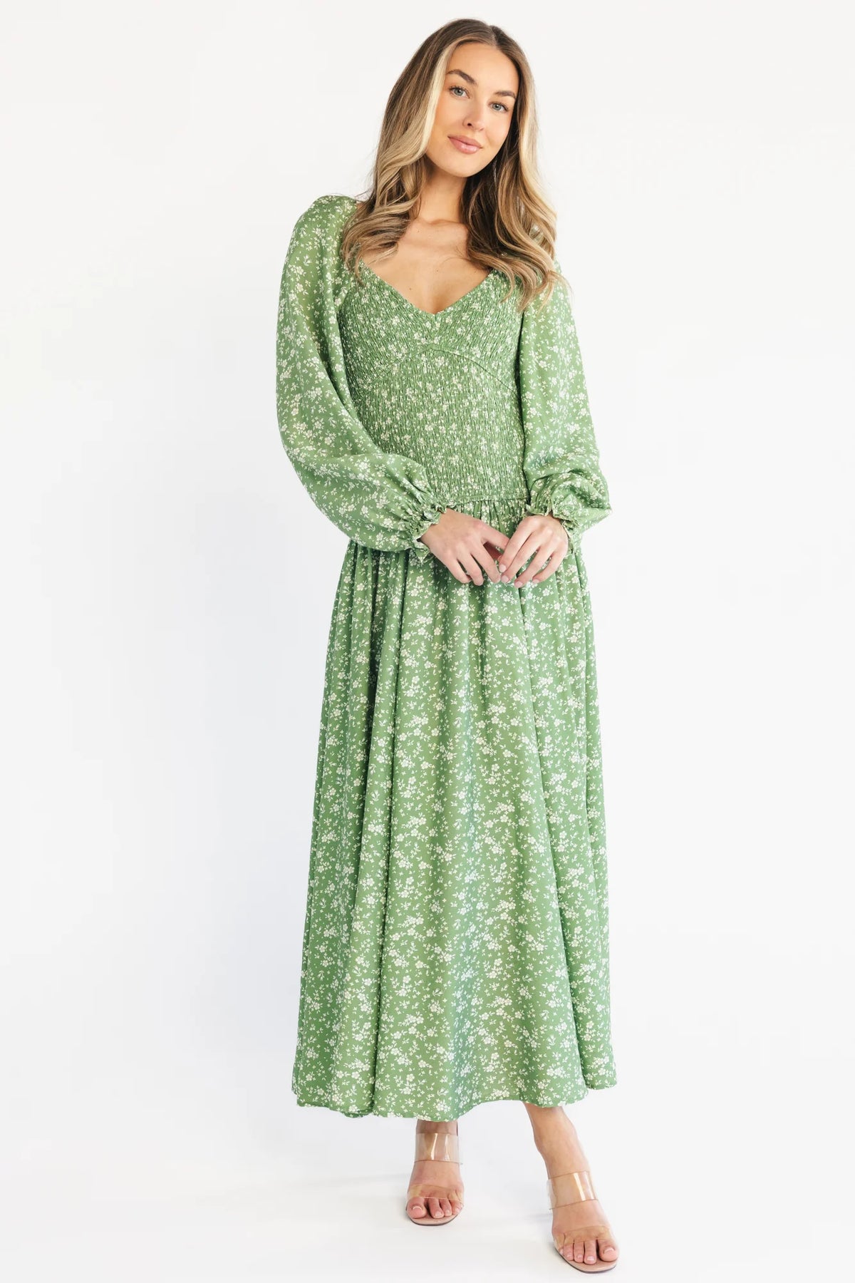 Bunny Maxi Dress | Green Floral Main image