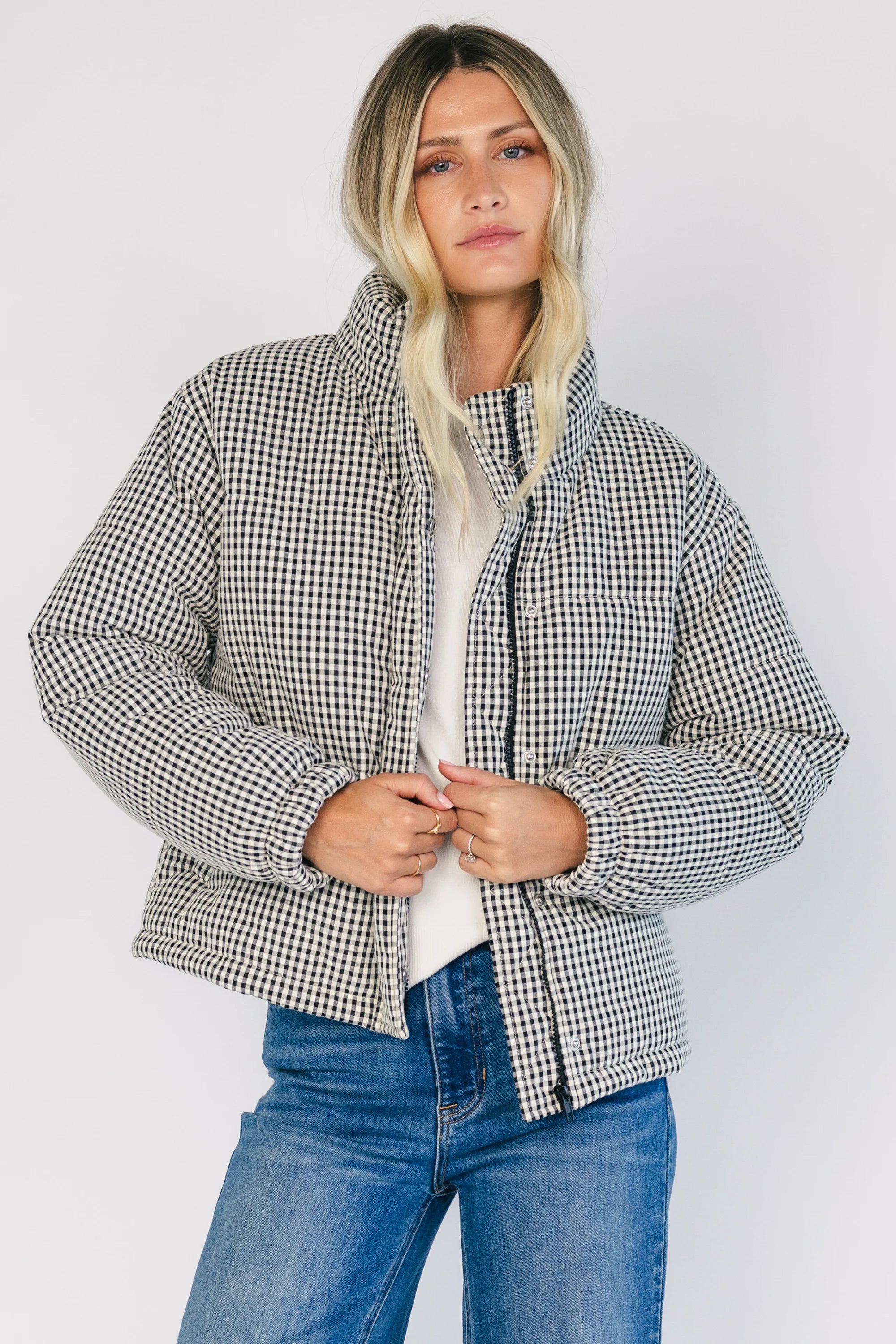 Vivienne Coat | Black + White Gingham Secondary image
