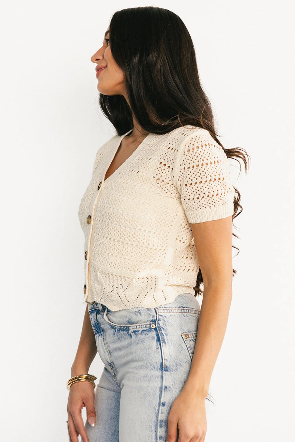 Candela Crochet Cardigan | Ecru