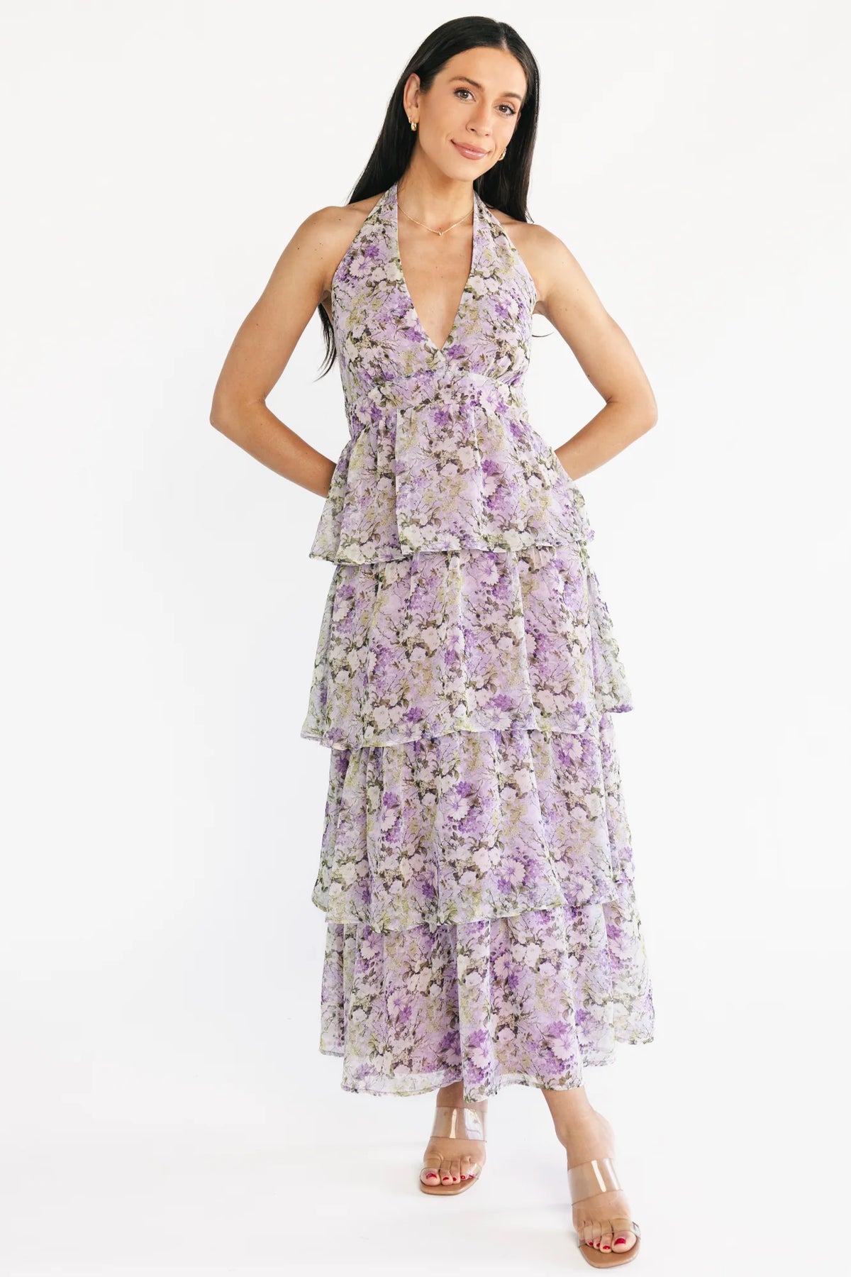 Louanne Halter Dress | Lavender Floral Main image
