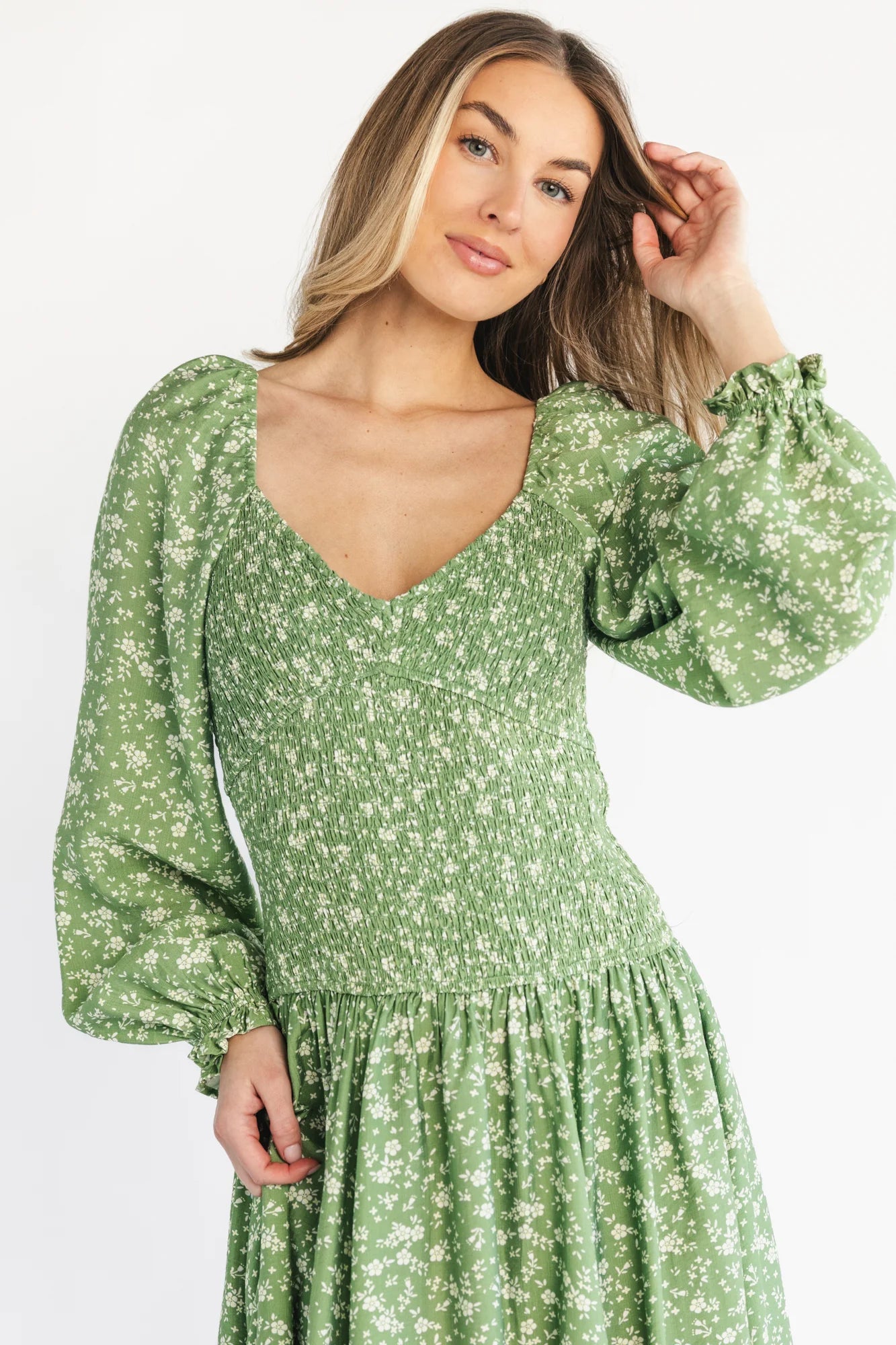 Bunny Maxi Dress | Green Floral Secondary image