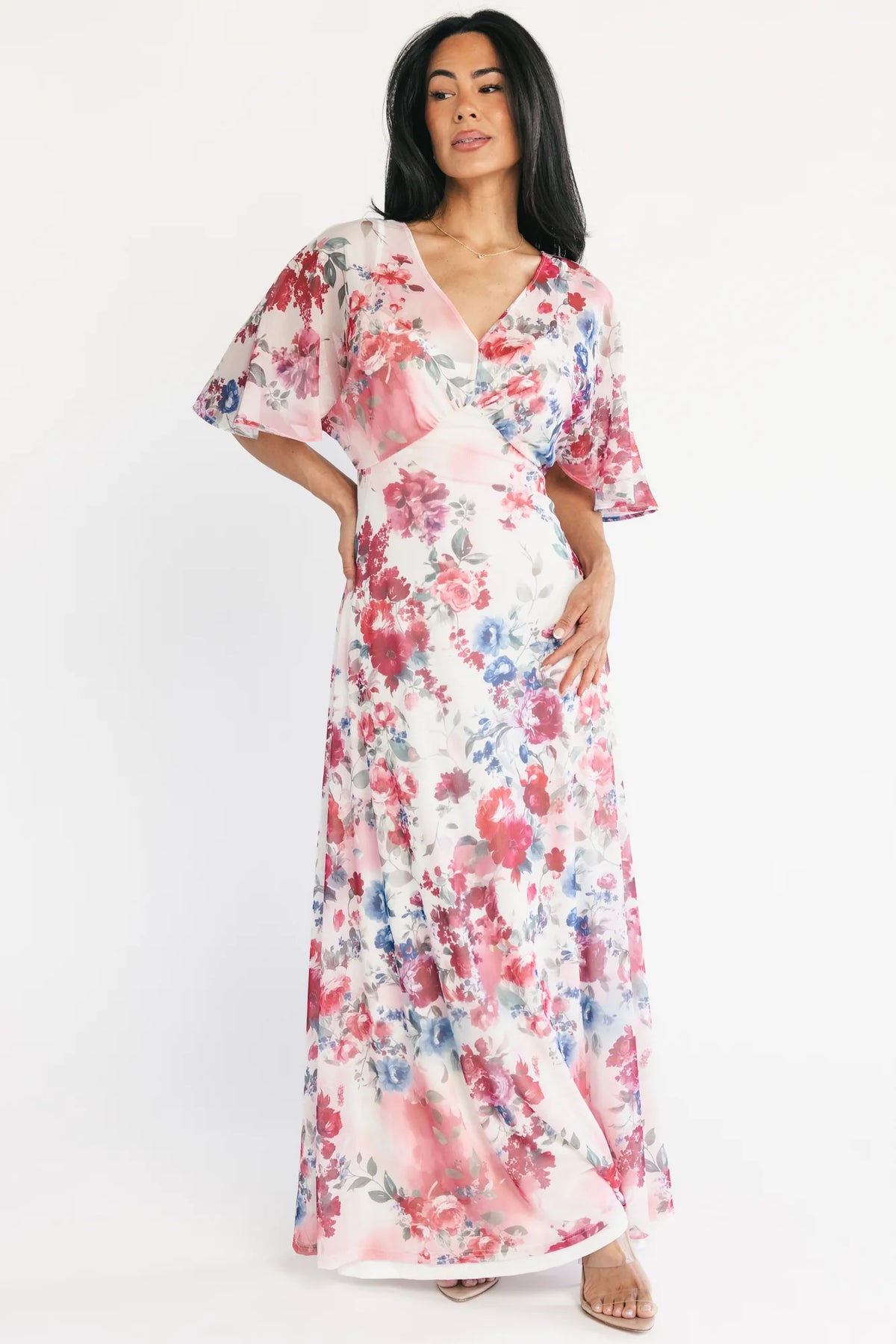 Sevilla Mesh Maxi Dress | Berry Multi Floral