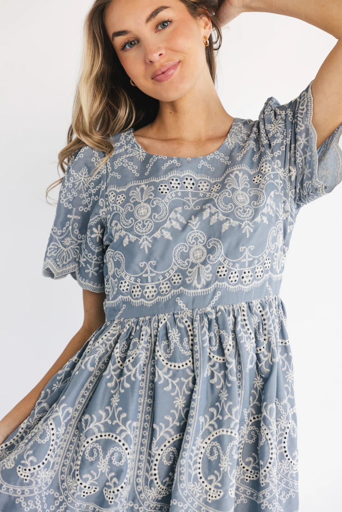 Margot Eyelet Midi Dress | Slate