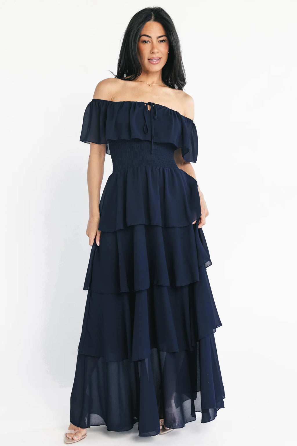 Carina Off Shoulder Maxi Dress | Navy