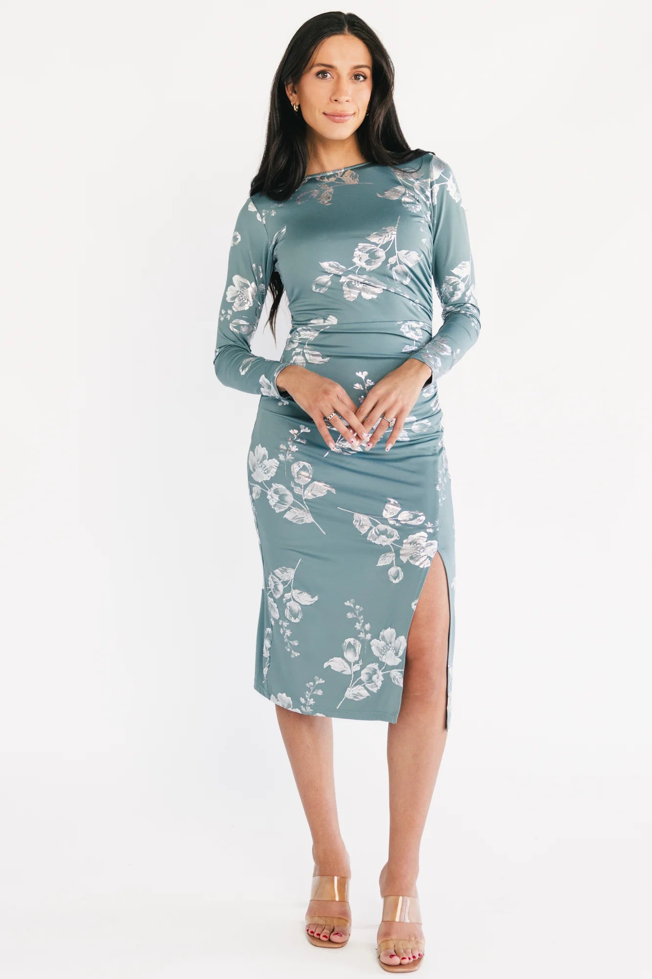 Valeria Midi Dress | Vintage Teal + Silver Secondary image