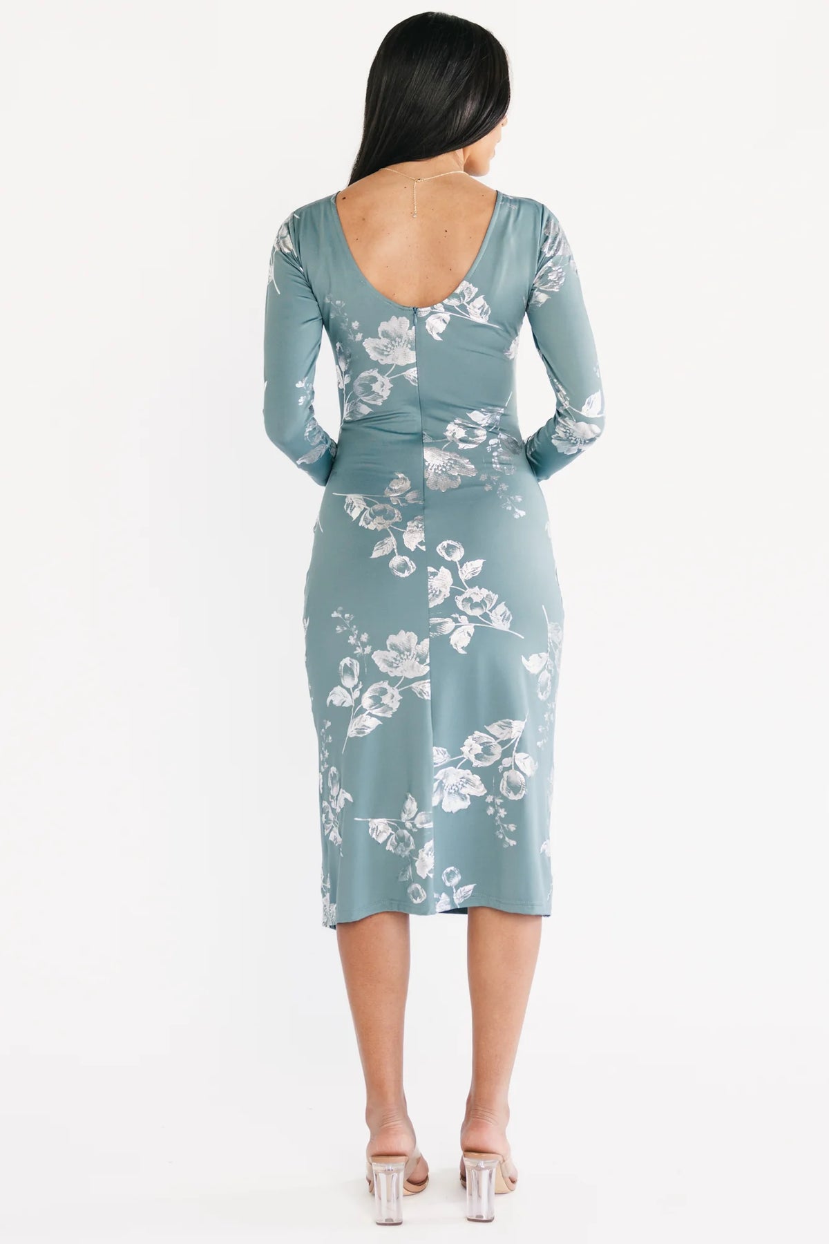 Valeria Midi Dress | Vintage Teal + Silver