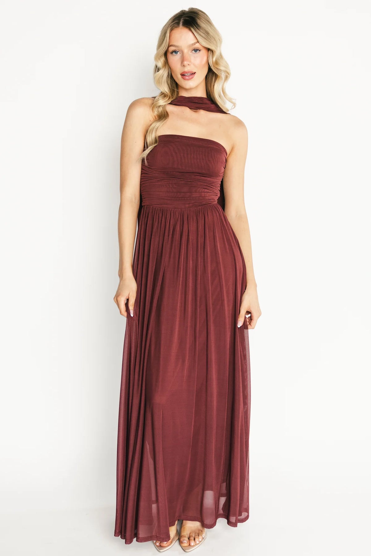 Elias Strapless Maxi Dress | Mahogany Main image