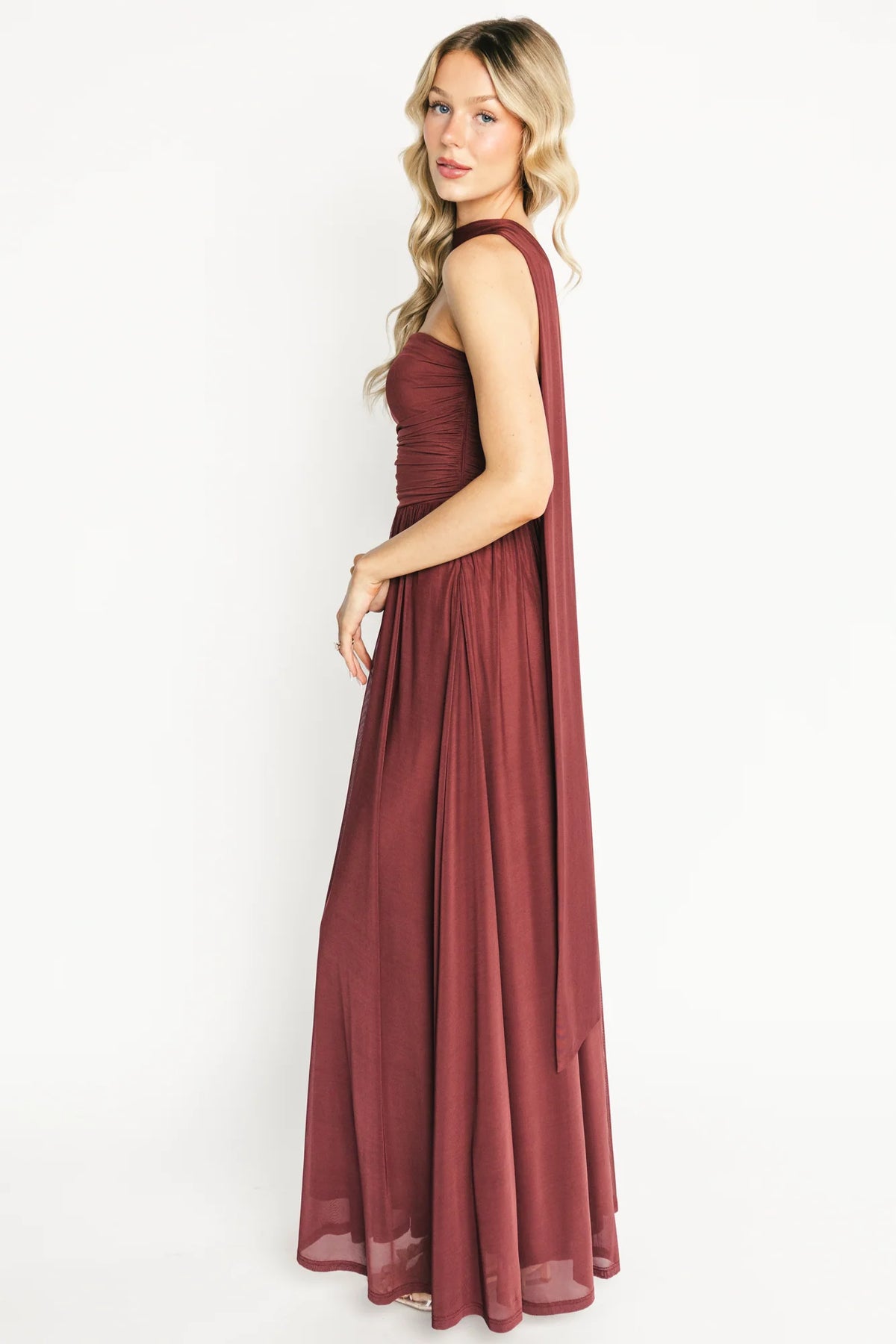 Elias Strapless Maxi Dress | Mahogany