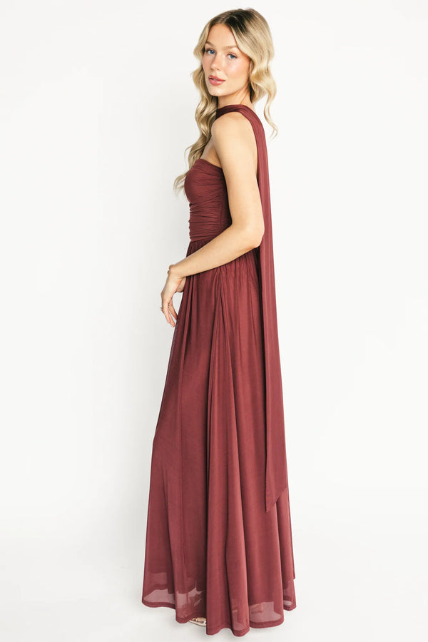Elias Strapless Maxi Dress | Mahogany