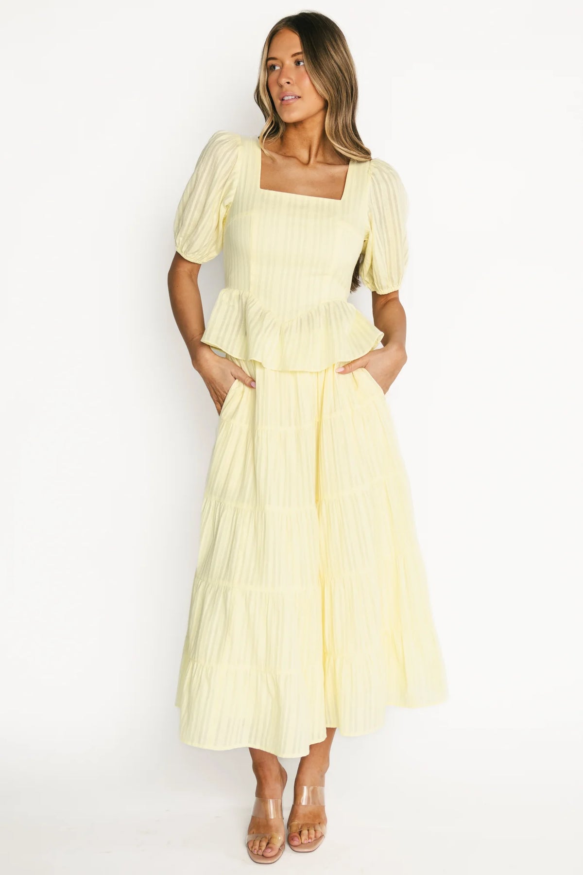 Candace Top + Skirt Set | Light Yellow Main image