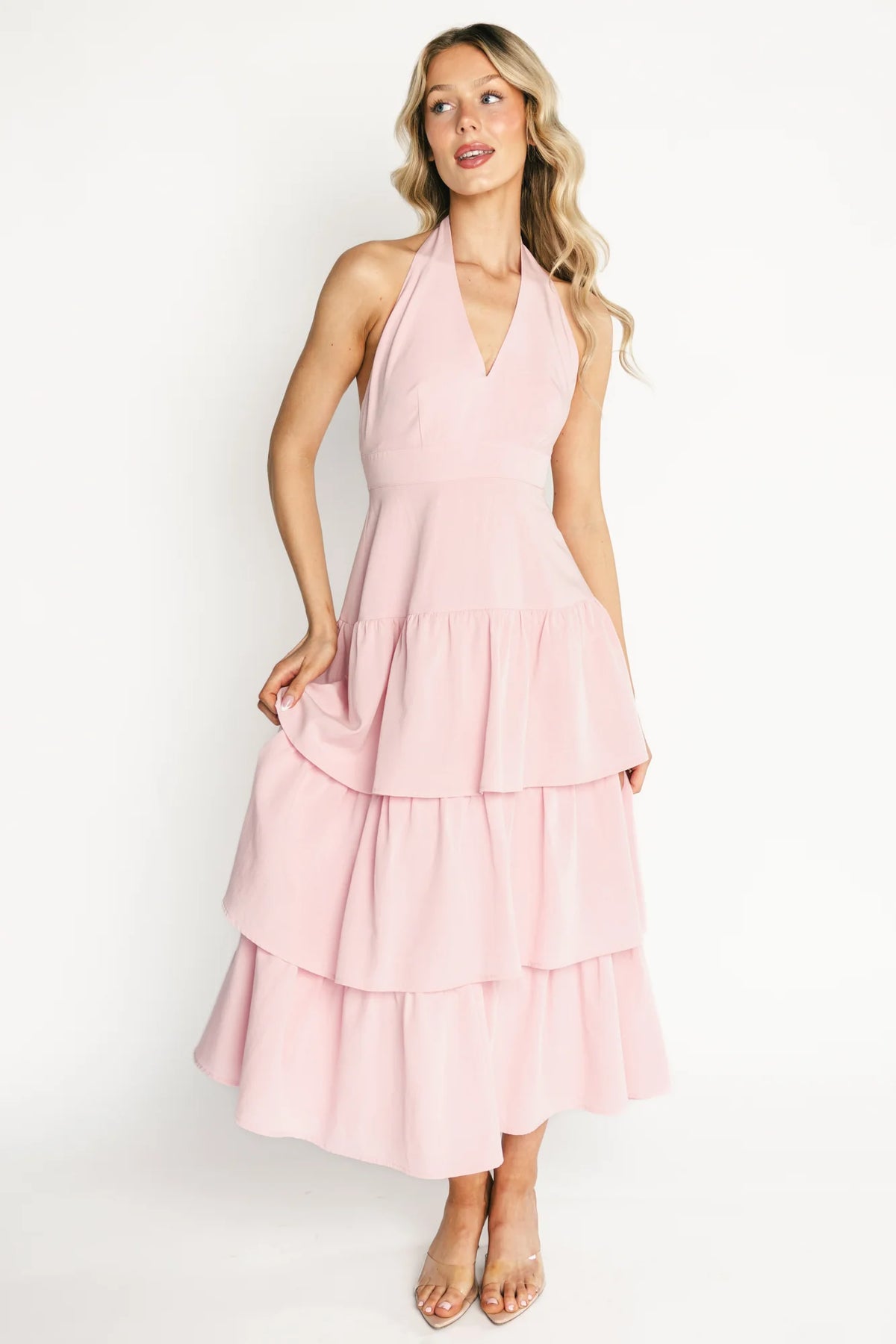 Savannah Tiered Maxi Dress | Light Pink Main image