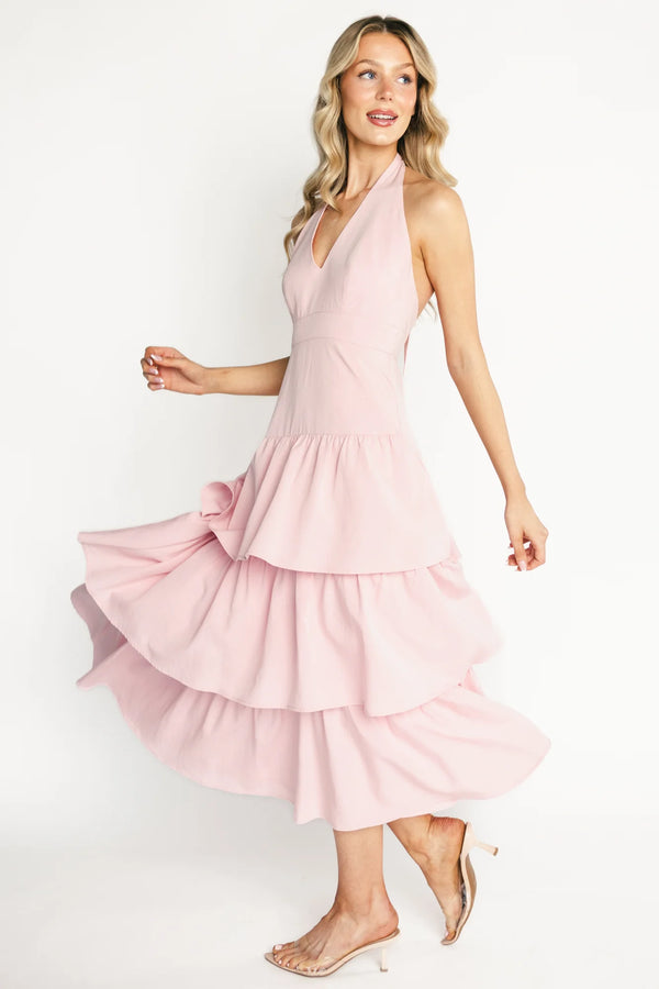 Savannah Tiered Maxi Dress | Light Pink