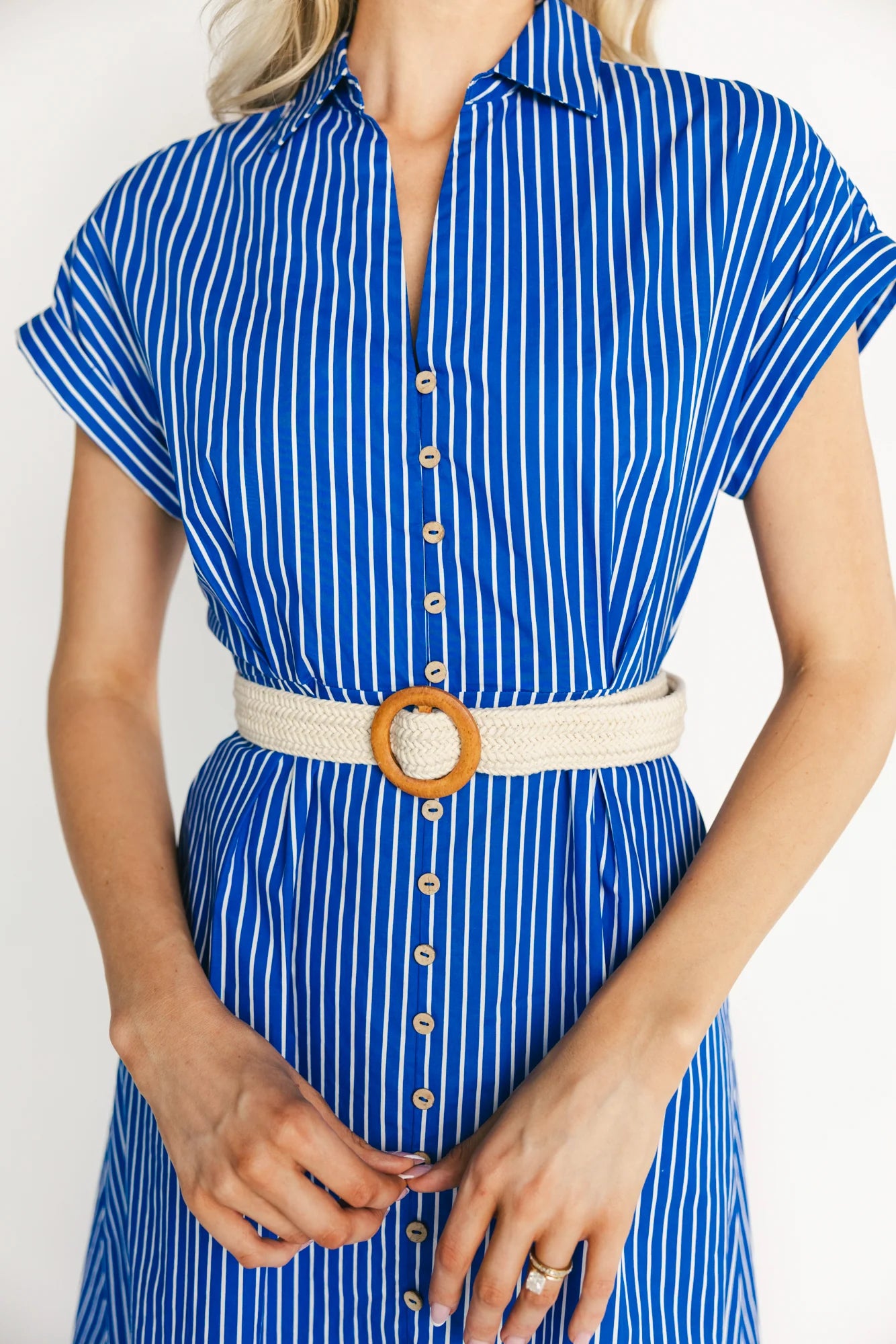 Pyper Midi Dress | Blue Stripe Secondary image