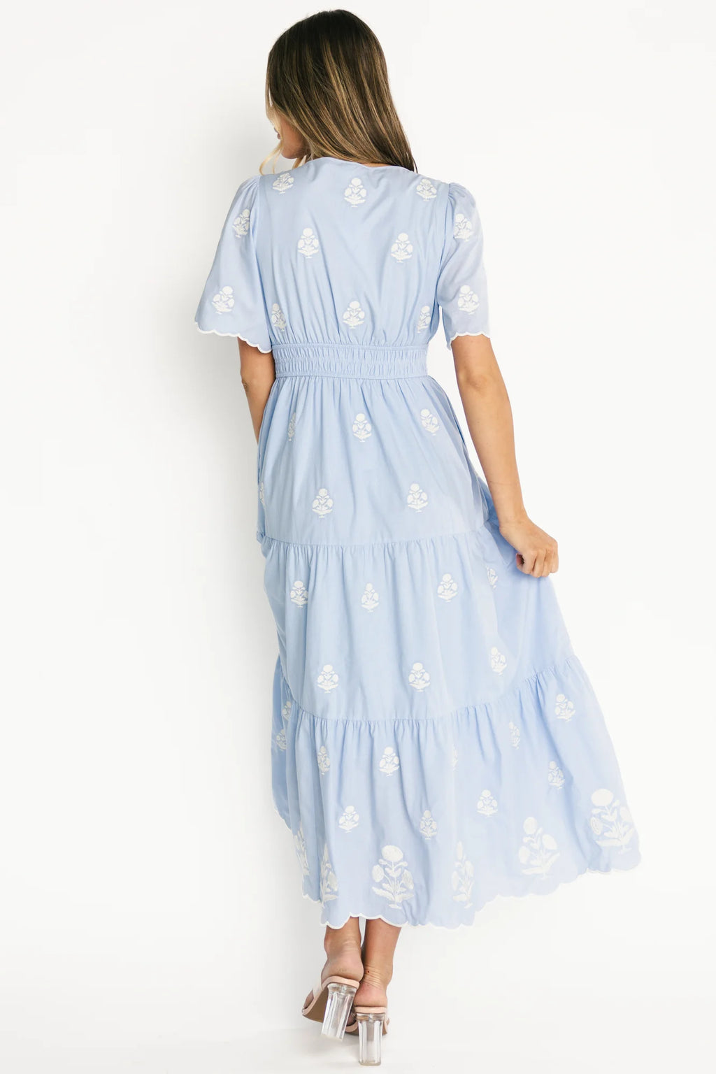 Delilah Embroidered Maxi Dress | Blue