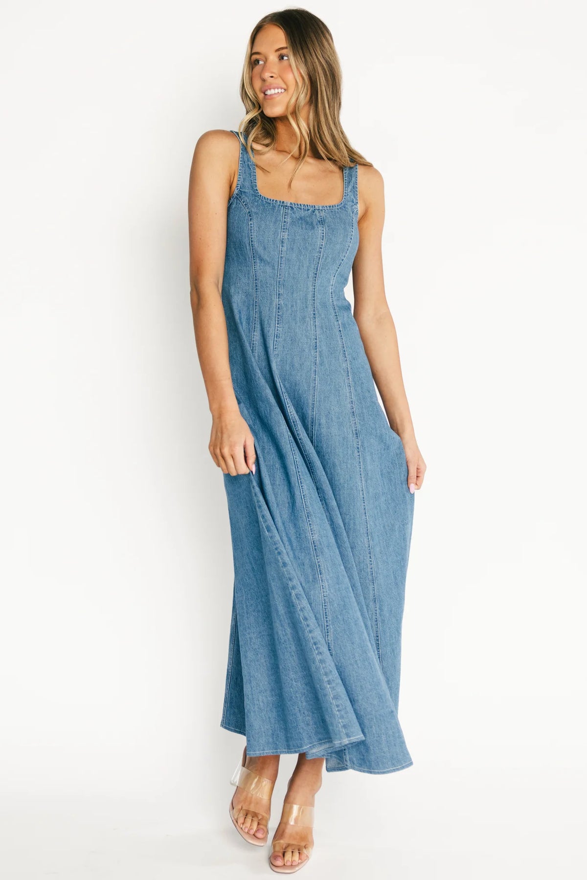Annie Denim Maxi Dress | Blue Main image