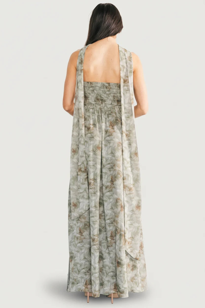 Florian Strapless Maxi Dress | Eucalyptus Floral