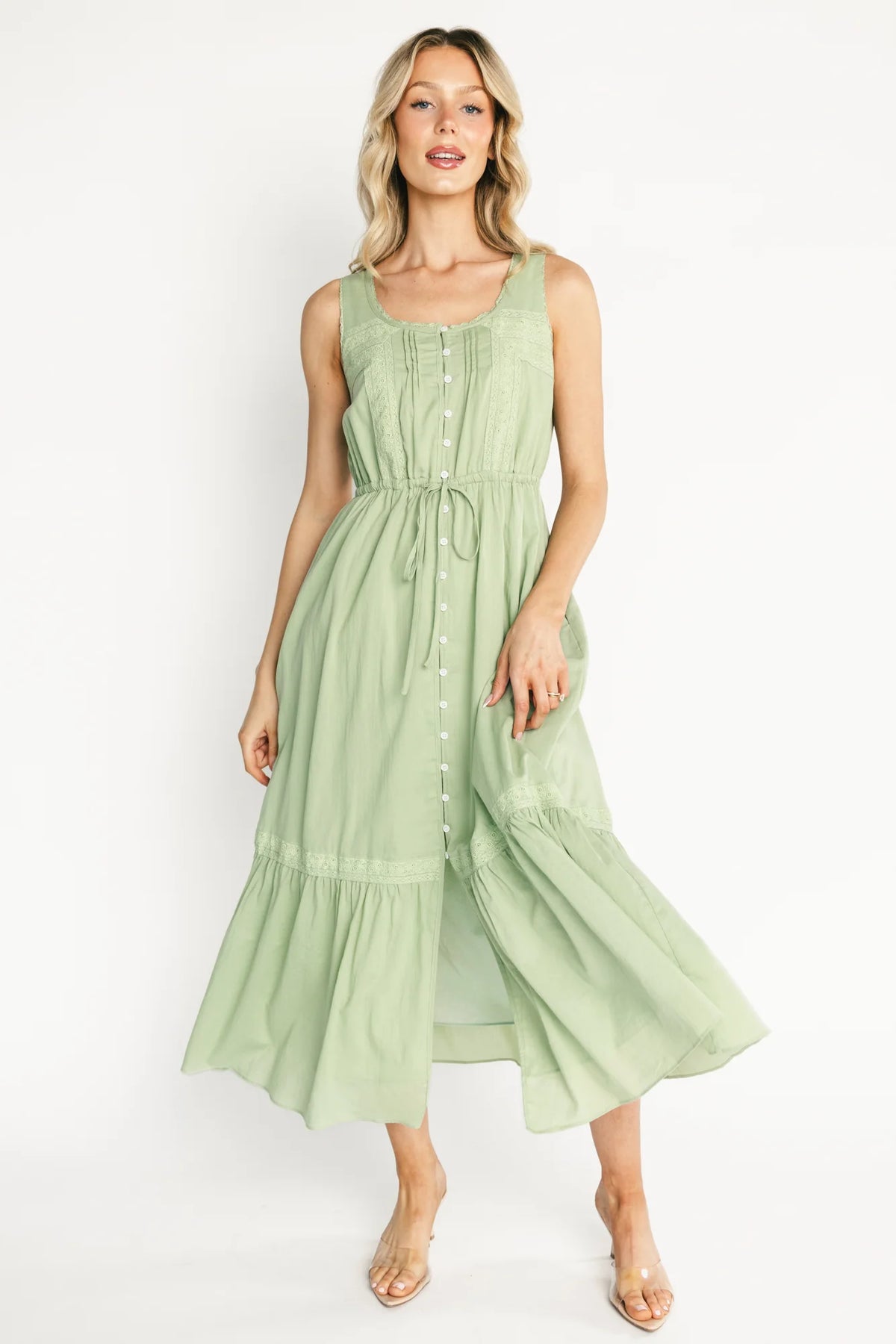 Blanche Midi Dress | Sage Main image