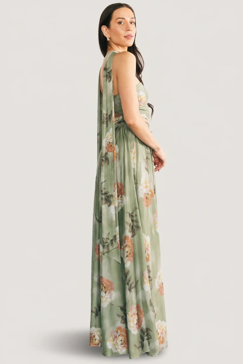 Elias Strapless Maxi Dress | Dark Sage Floral