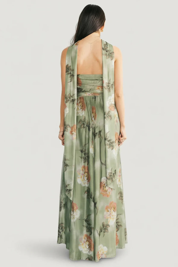 Elias Strapless Maxi Dress | Dark Sage Floral