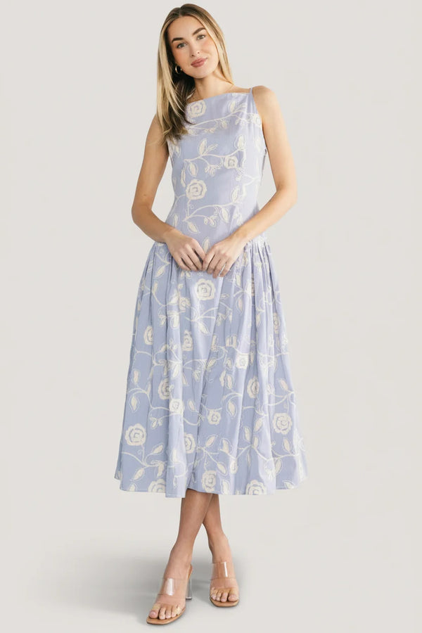 Shea Embroidered Dress | Blue
