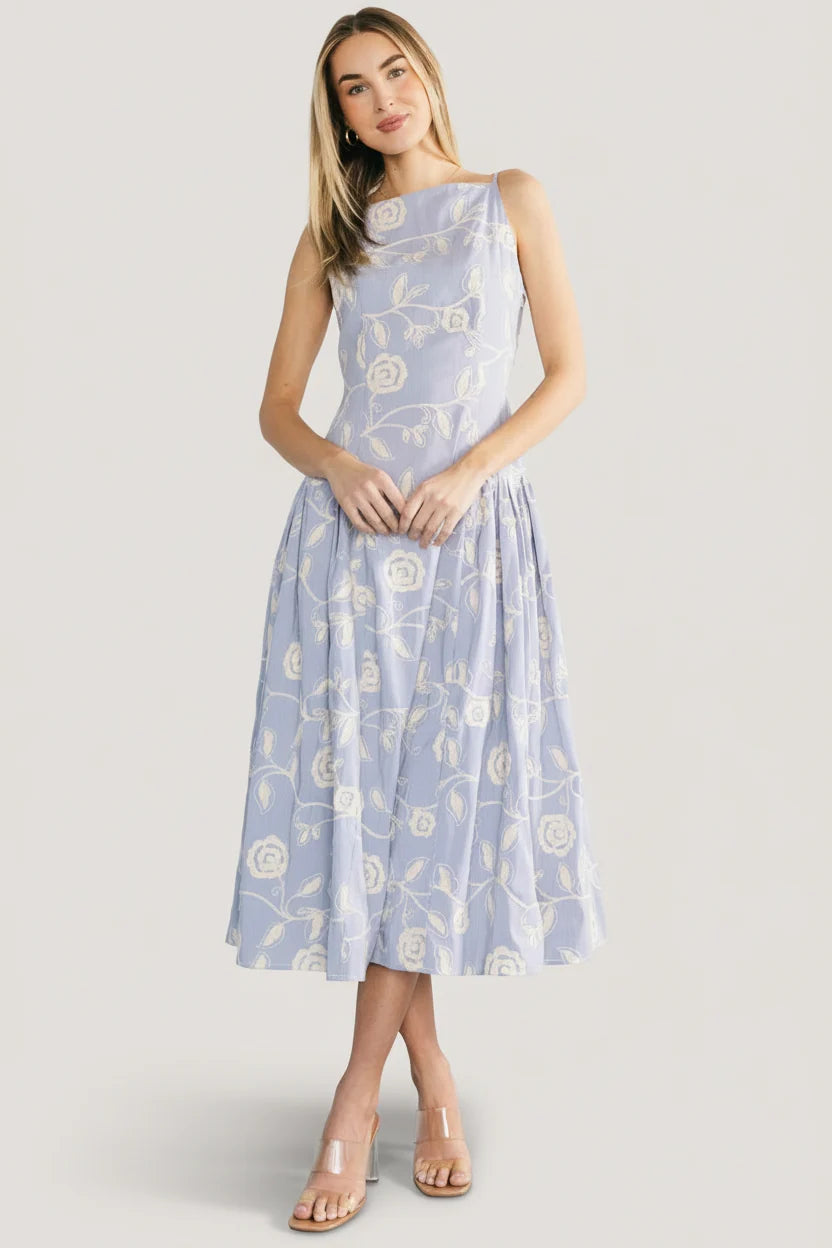 Shea Embroidered Dress | Blue Main image