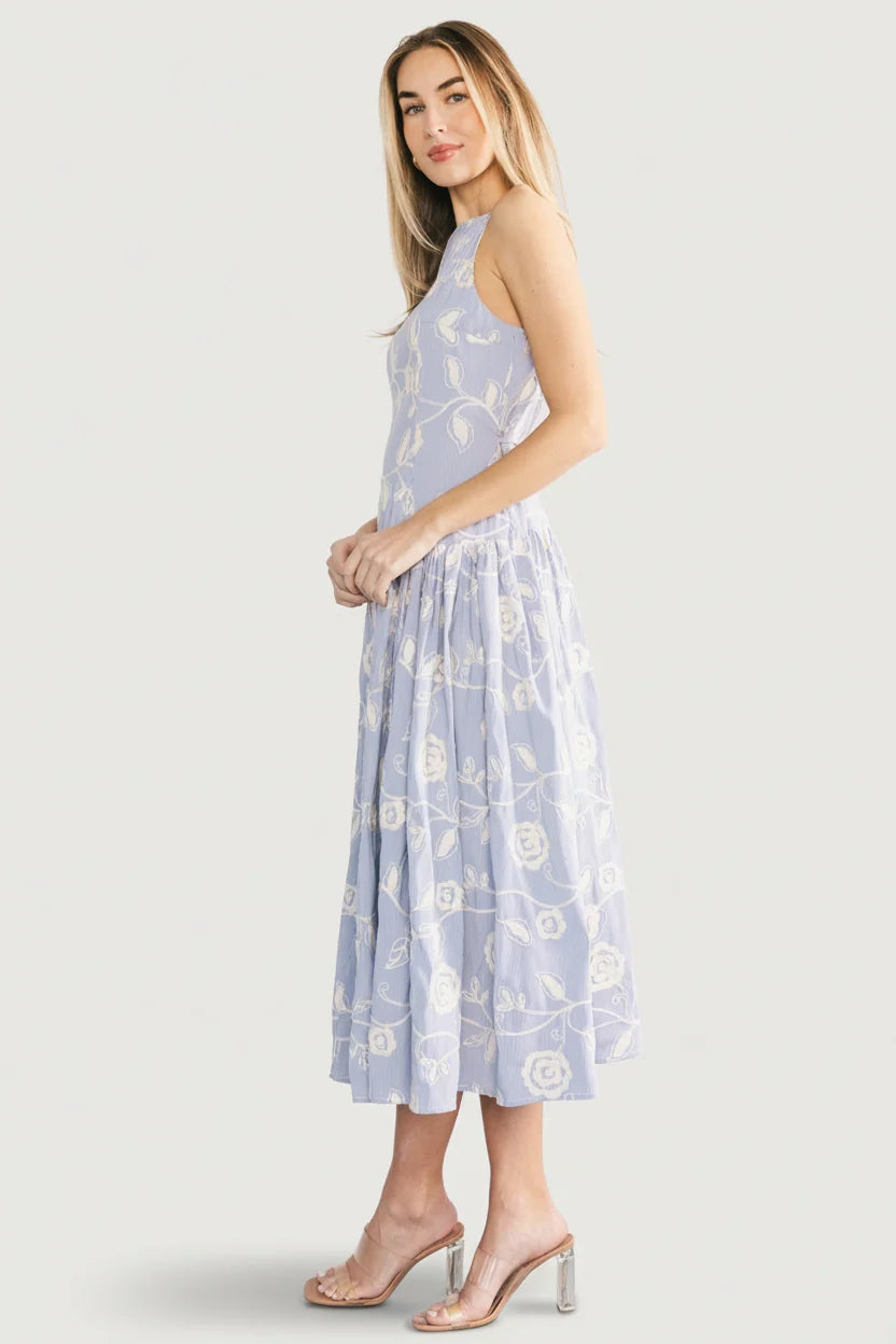 Shea Embroidered Dress | Blue