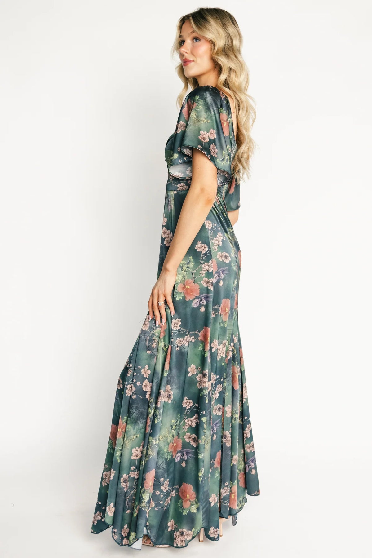 Caterina Maxi Dress | Dark Green Floral