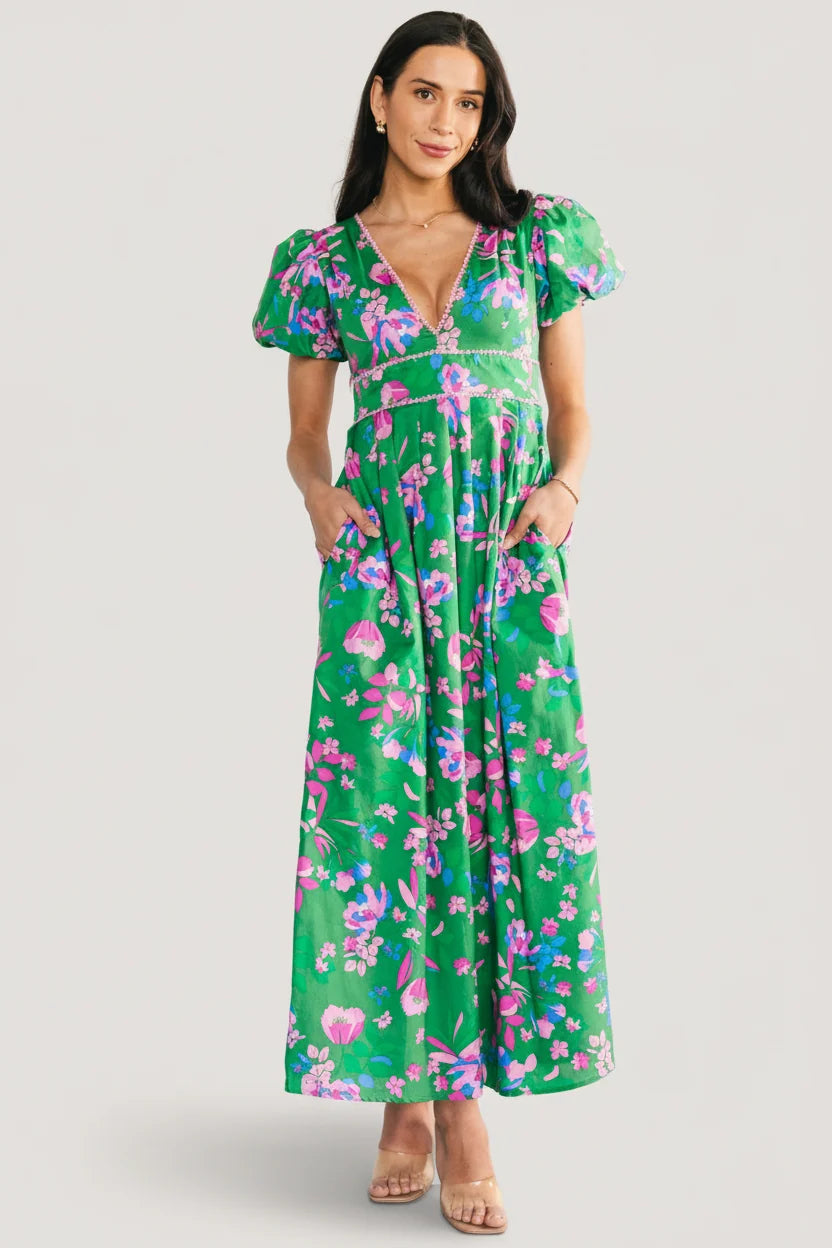 Anya Maxi Dress | Green Multi Print Main image