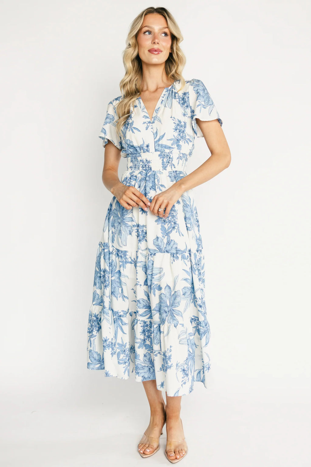 Holland Dress | Off White + Blue