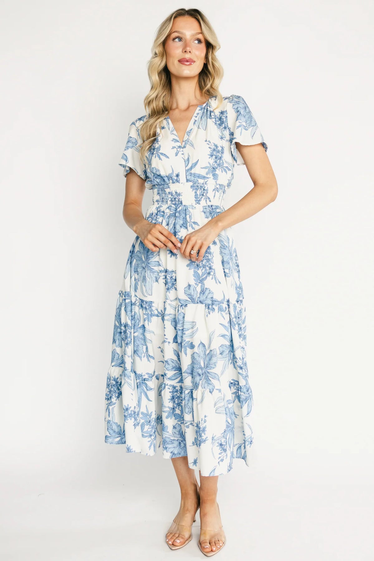 Holland Dress | Off White + Blue Main image