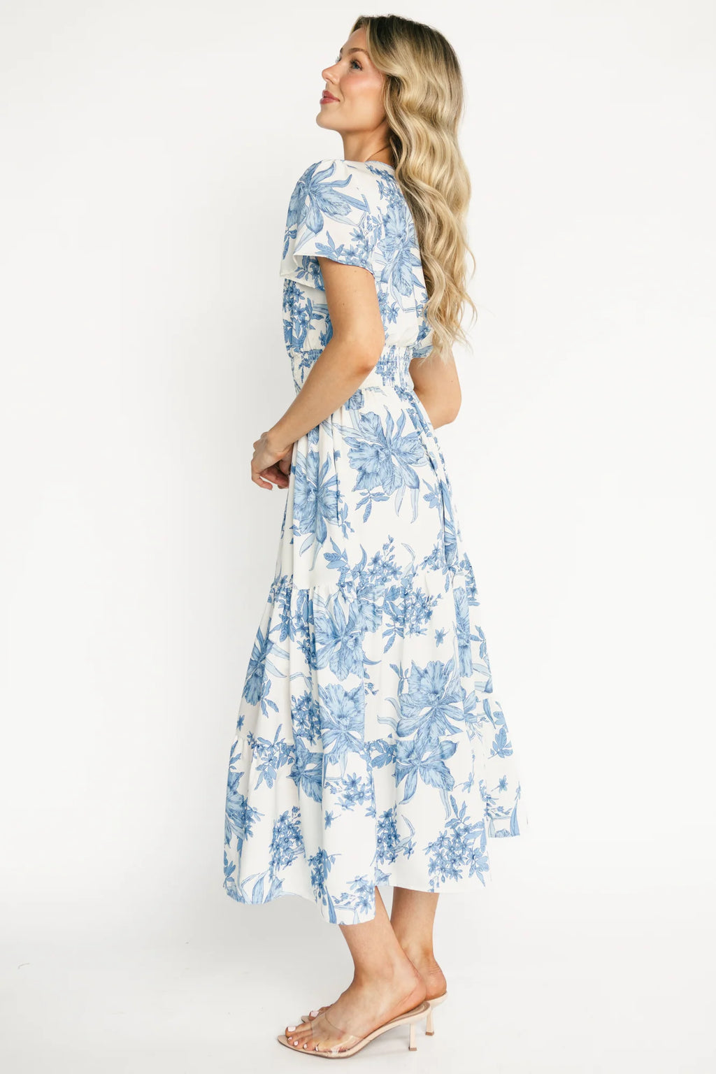 Holland Dress | Off White + Blue