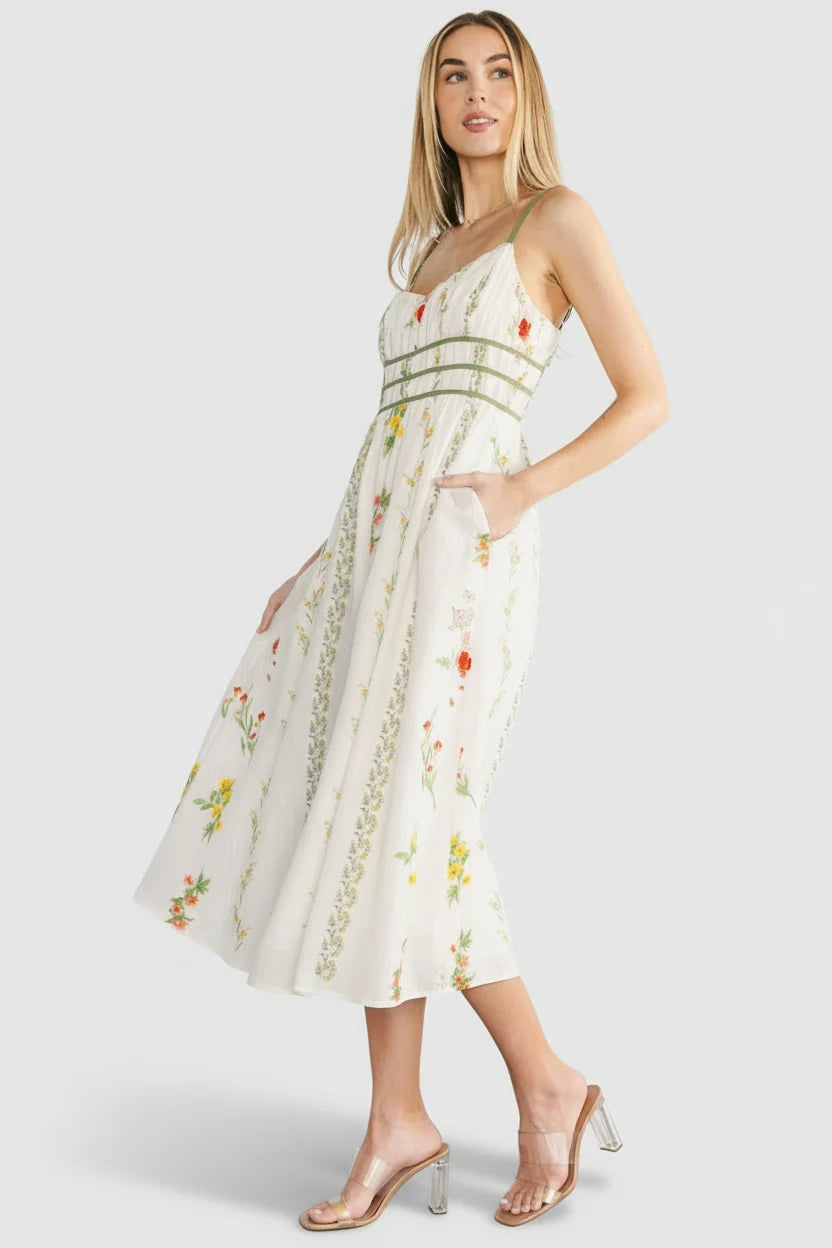 Cerise Midi Dress | Multi Floral