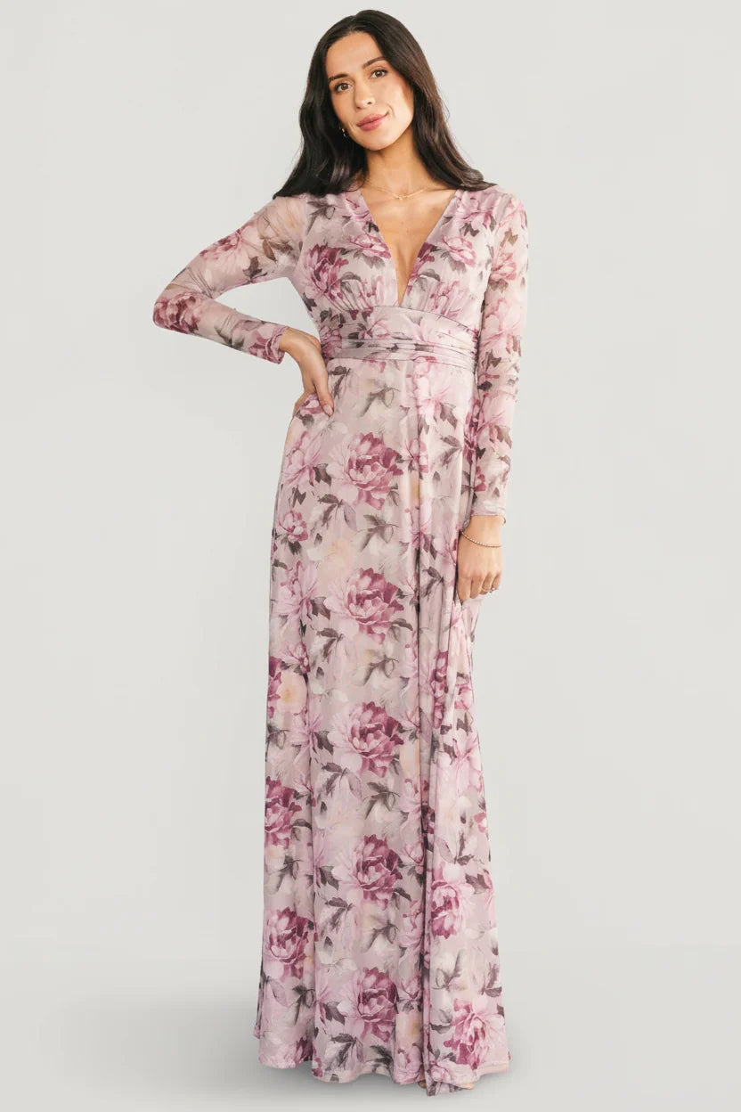Fable Mesh Maxi Dress | Dusty Blush Mauve Main image