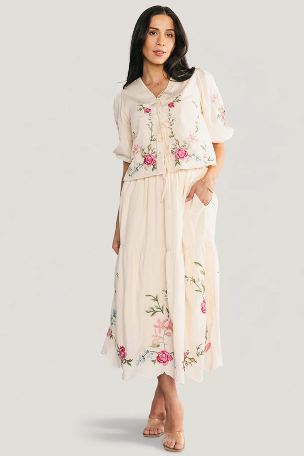 Josephine Top + Skirt Set | Cream Floral