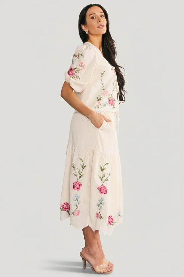 Josephine Top + Skirt Set | Cream Floral