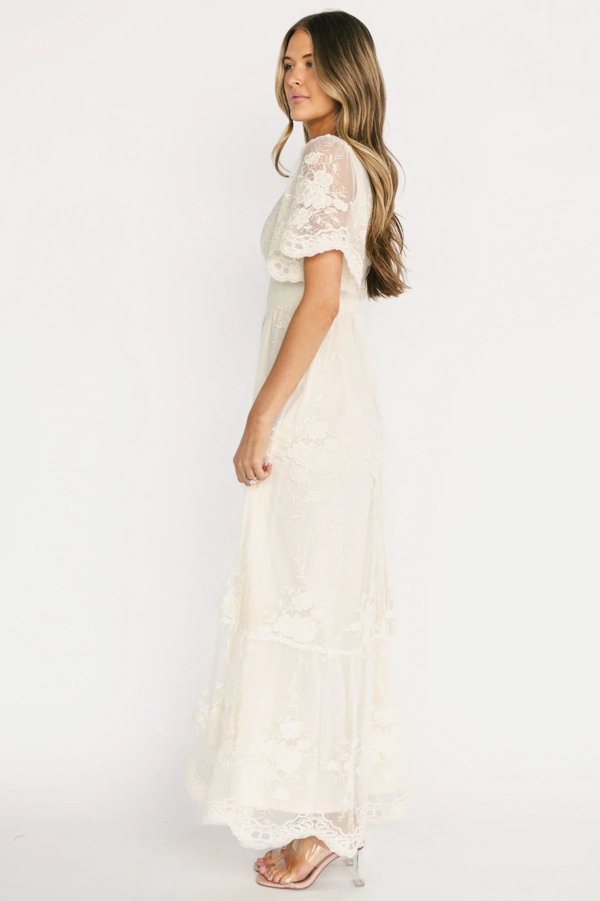 Rosalia Lace Maxi Dress | Vintage Cream