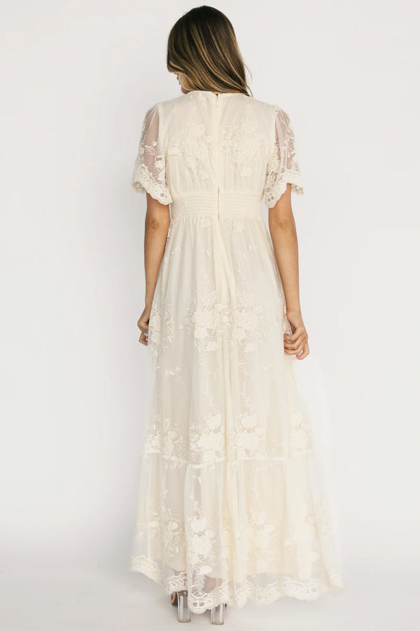 Rosalia Lace Maxi Dress | Vintage Cream