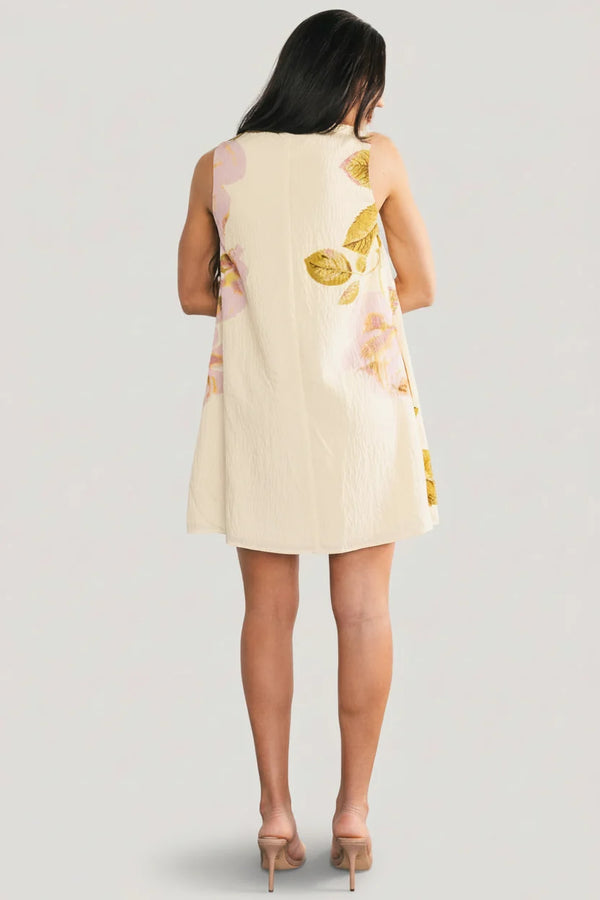 Beatriz Short Dress | Yellow + Pink Floral