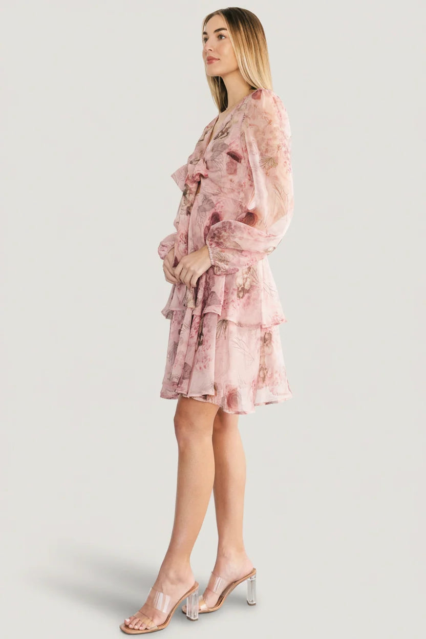 Zoemy Short Dress | Dusty Rose Floral