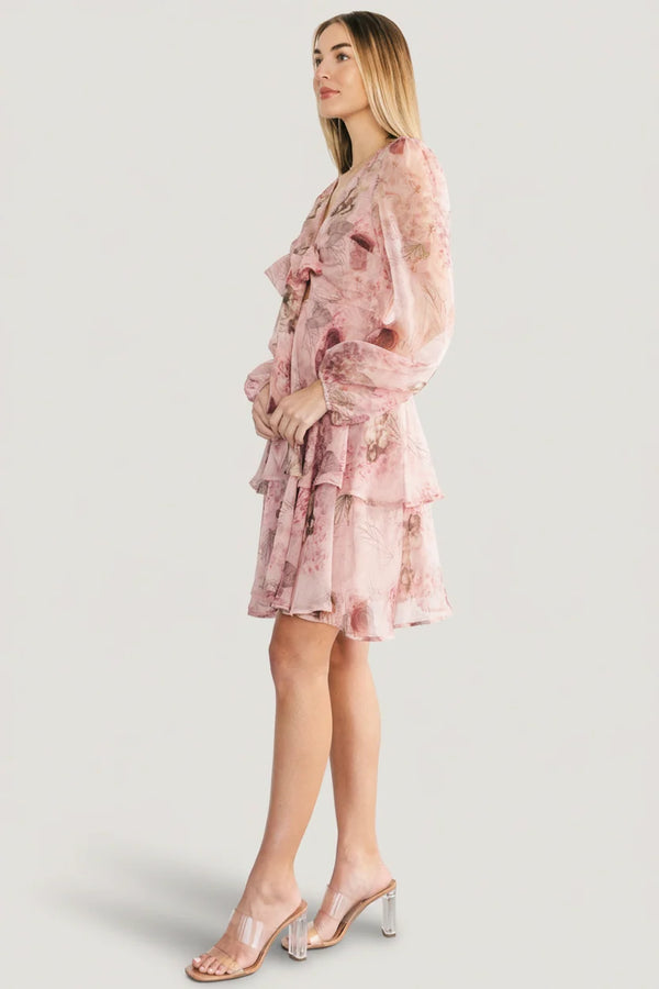 Zoemy Short Dress | Dusty Rose Floral