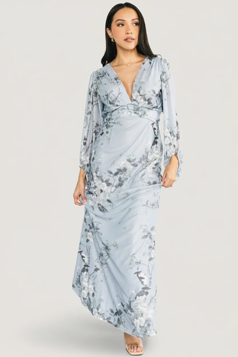 Beckham Maxi Dress | Light Blue Floral Main image